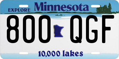 MN license plate 800QGF