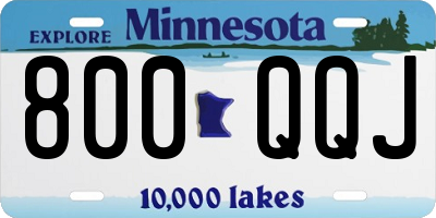 MN license plate 800QQJ