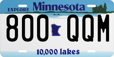 MN license plate 800QQM
