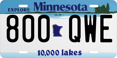 MN license plate 800QWE