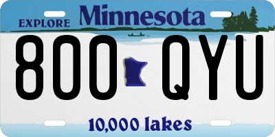 MN license plate 800QYU