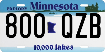 MN license plate 800QZB