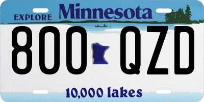 MN license plate 800QZD