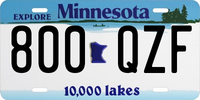 MN license plate 800QZF