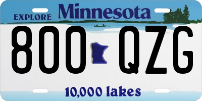 MN license plate 800QZG