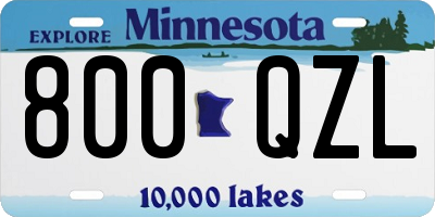 MN license plate 800QZL