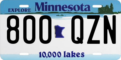 MN license plate 800QZN