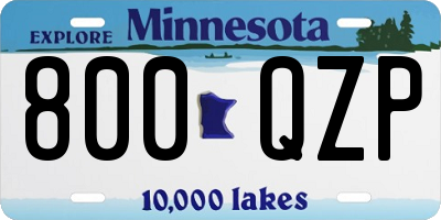 MN license plate 800QZP