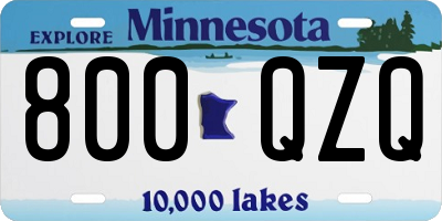 MN license plate 800QZQ