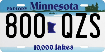 MN license plate 800QZS