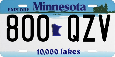 MN license plate 800QZV