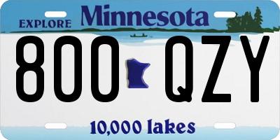 MN license plate 800QZY