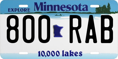 MN license plate 800RAB