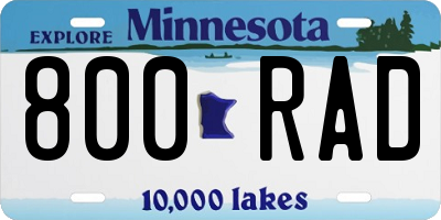 MN license plate 800RAD