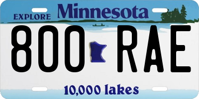 MN license plate 800RAE