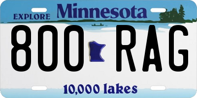 MN license plate 800RAG