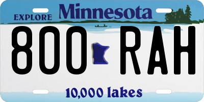 MN license plate 800RAH