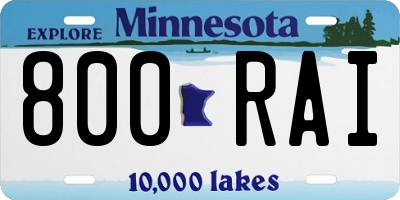 MN license plate 800RAI