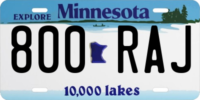MN license plate 800RAJ