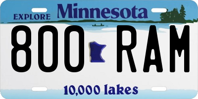 MN license plate 800RAM