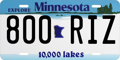 MN license plate 800RIZ