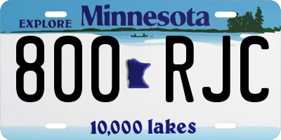 MN license plate 800RJC