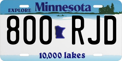 MN license plate 800RJD