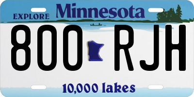MN license plate 800RJH