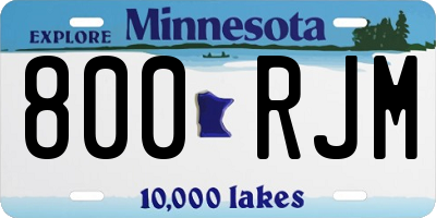 MN license plate 800RJM