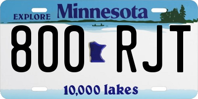 MN license plate 800RJT