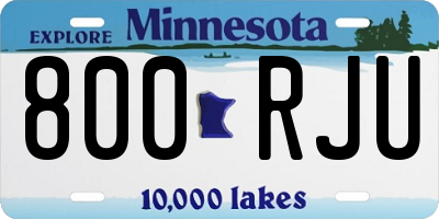 MN license plate 800RJU