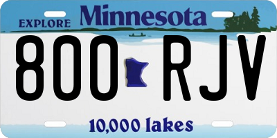 MN license plate 800RJV