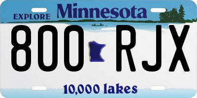 MN license plate 800RJX