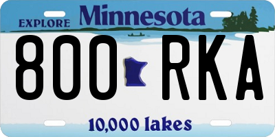 MN license plate 800RKA