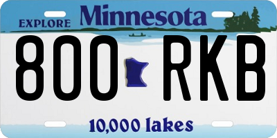 MN license plate 800RKB