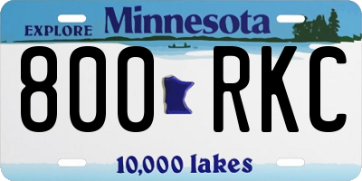 MN license plate 800RKC
