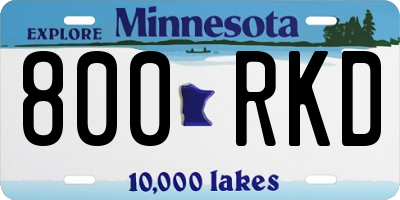 MN license plate 800RKD