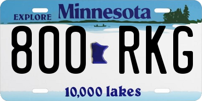 MN license plate 800RKG