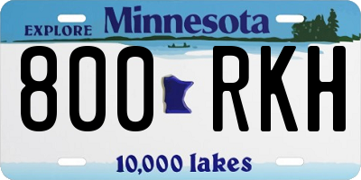 MN license plate 800RKH