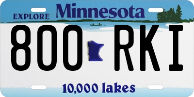 MN license plate 800RKI