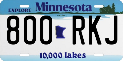MN license plate 800RKJ