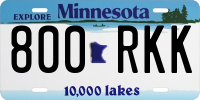 MN license plate 800RKK