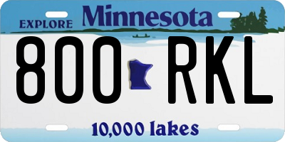 MN license plate 800RKL