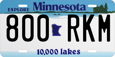 MN license plate 800RKM
