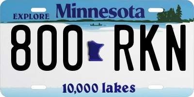 MN license plate 800RKN