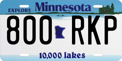 MN license plate 800RKP