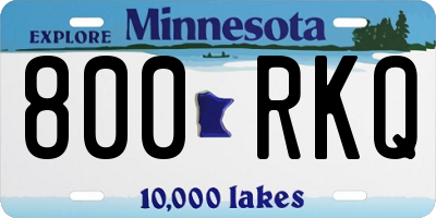 MN license plate 800RKQ