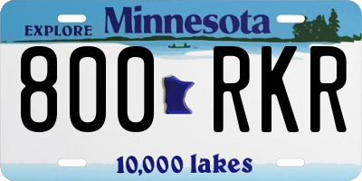 MN license plate 800RKR