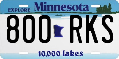 MN license plate 800RKS