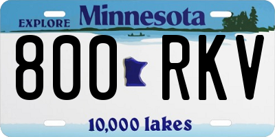 MN license plate 800RKV